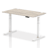 Dynamic Air Rectangular Height Adjustable Desk with Cable Ports - 1400mm x 800mm - Grey oak