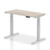 Dynamic Air Rectangular Height Adjustable Desk with Cable Ports - 1200mm x 600mm - Grey oak