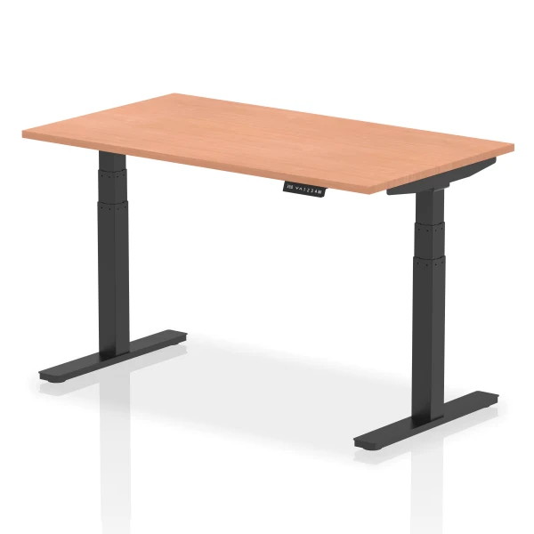 Dynamic Air Rectangular Height Adjustable Desk - 1400mm x 800mm - Beech