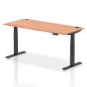 Dynamic Air Rectangular Height Adjustable Desk with Cable Ports - 1800mm x 800mm