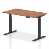 Dynamic Air Rectangular Height Adjustable Desk with Cable Ports - 1400mm x 800mm - Walnut