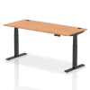 Dynamic Air Rectangular Height Adjustable Desk with Cable Ports - 1800mm x 800mm - Oak