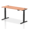Dynamic Air Rectangular Height Adjustable Desk with Cable Ports - 1600mm x 600mm - Beech