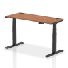 Dynamic Air Rectangular Height Adjustable Desk with Cable Ports - 1400mm x 600mm - Walnut