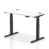 Dynamic Air Rectangular Height Adjustable Desk with Cable Ports - 1200mm x 600mm - White