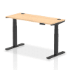 Dynamic Air Rectangular Height Adjustable Desk with Cable Ports - 1400mm x 600mm - Maple
