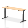 Dynamic Air Rectangular Height Adjustable Desk with Cable Ports - 1800mm x 600mm - Maple