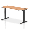 Dynamic Air Rectangular Height Adjustable Desk with Cable Ports - 1600mm x 600mm - Oak