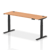 Dynamic Air Rectangular Height Adjustable Desk with Cable Ports - 1800mm x 600mm - Oak