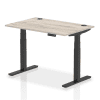 Dynamic Air Rectangular Height Adjustable Desk with Cable Ports - 1200mm x 800mm - Grey oak