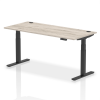 Dynamic Air Rectangular Height Adjustable Desk with Cable Ports - 1800mm x 800mm - Grey oak