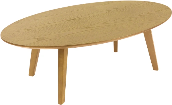 Dams Hanna Oval Shaped Coffee Table With Oak Stained Legs