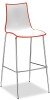 Gentoo Gecko Shell Dining Stool with Chrome Legs - Red