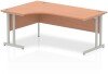 Dynamic Impulse Corner Desk with Twin Cantilever Legs - 1800 x 1200mm - Beech