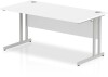 Dynamic Impulse Rectangular Desk with Twin Cantilever Legs - 1600mm x 800mm - White