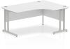 Dynamic Impulse Corner Desk with Twin Cantilever Legs - 1600 x 1200mm - White