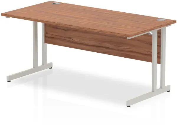 Dynamic Impulse Rectangular Desk with Twin Cantilever Legs - 1600mm x 600mm - Walnut