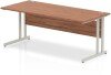 Dynamic Impulse Rectangular Desk with Twin Cantilever Legs - 1800mm x 600mm - Walnut