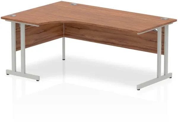 Dynamic Impulse Corner Desk with Twin Cantilever Legs - 1800 x 1200mm - Walnut