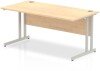 Dynamic Impulse Rectangular Desk with Twin Cantilever Legs - 1600mm x 600mm - Maple
