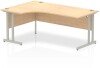 Dynamic Impulse Corner Desk with Twin Cantilever Legs - 1800 x 1200mm - Maple