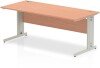 Dynamic Impulse Rectangular Desk with Cable Managed Legs - 1800mm x 800mm - Beech