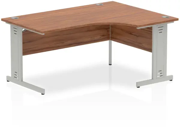 Dynamic Impulse Corner Desk with Cable Managed Legs - 1600mm x 1200mm - Walnut