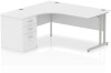 Dynamic Impulse Corner Desk with Cantilever Leg and 600mm Fixed Pedestal - 1600 x 1200mm