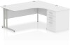 Dynamic Impulse Corner Desk with Cantilever Leg and 600mm Fixed Pedestal - 1400 x 1200mm
