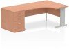 Dynamic Impulse Corner Desk with Cable Managed Leg and 800mm Fixed Pedestal - 1600mm x 1200mm - Beech
