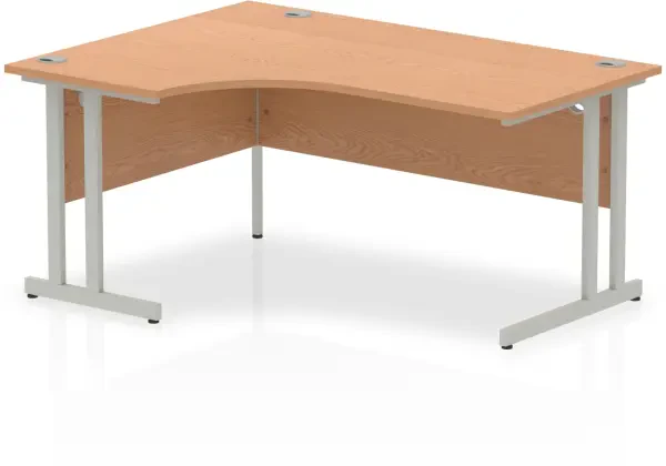 Dynamic Impulse Corner Desk with Twin Cantilever Legs - 1600 x 1200mm - Oak