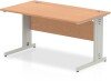 Dynamic Impulse Rectangular Desk with Cable Managed Legs - 1400mm x 800mm - Oak