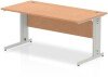 Dynamic Impulse Rectangular Desk with Cable Managed Legs - 1600mm x 800mm - Oak
