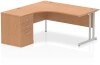 Dynamic Impulse Corner Desk with Cantilever Leg and 600mm Fixed Pedestal - 1600 x 1200mm