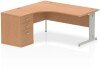 Dynamic Impulse Corner Desk with Cable Managed Leg and 600mm Fixed Pedestal - 1600mm x 1200mm - Oak