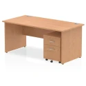 Dynamic Impulse Rectangular Desk with Panel End Legs and 2 Drawer Mobile Pedestal - 1600mm x 800mm