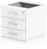 Dynamic Impulse Fixed Pedestal - 3 Drawer - White