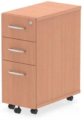 Dynamic Impulse Tall Narrow Under Desk Pedestal - 300 x 550mm - Beech