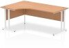 Dynamic Impulse Corner Desk with Twin Cantilever Legs - 1800 x 1200mm - Oak
