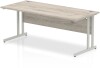 Dynamic Impulse Rectangular Desk with Twin Cantilever Legs - 1800mm x 800mm - Grey oak