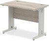 Dynamic Impulse Rectangular Desk with Cable Managed Legs - 1000mm x 600mm - Grey oak