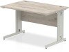 Dynamic Impulse Rectangular Desk with Cable Managed Legs - 1200mm x 800mm - Grey oak