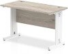 Dynamic Impulse Rectangular Desk with Cable Managed Legs - 1200mm x 600mm - Grey oak