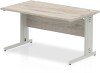 Dynamic Impulse Rectangular Desk with Cable Managed Legs - 1400mm x 800mm - Grey oak