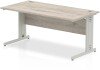 Dynamic Impulse Rectangular Desk with Cable Managed Legs - 1600mm x 800mm - Grey oak