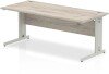 Dynamic Impulse Rectangular Desk with Cable Managed Legs - 1800mm x 800mm - Grey oak
