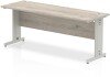 Dynamic Impulse Rectangular Desk with Cable Managed Legs - 1800mm x 600mm - Grey oak