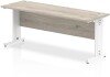 Dynamic Impulse Rectangular Desk with Cable Managed Legs - 1800mm x 600mm - Grey oak