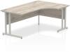 Dynamic Impulse Corner Desk with Twin Cantilever Legs - 1800 x 1200mm - Grey oak