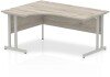 Dynamic Impulse Corner Desk with Twin Cantilever Legs - 1600 x 1200mm - Grey oak
